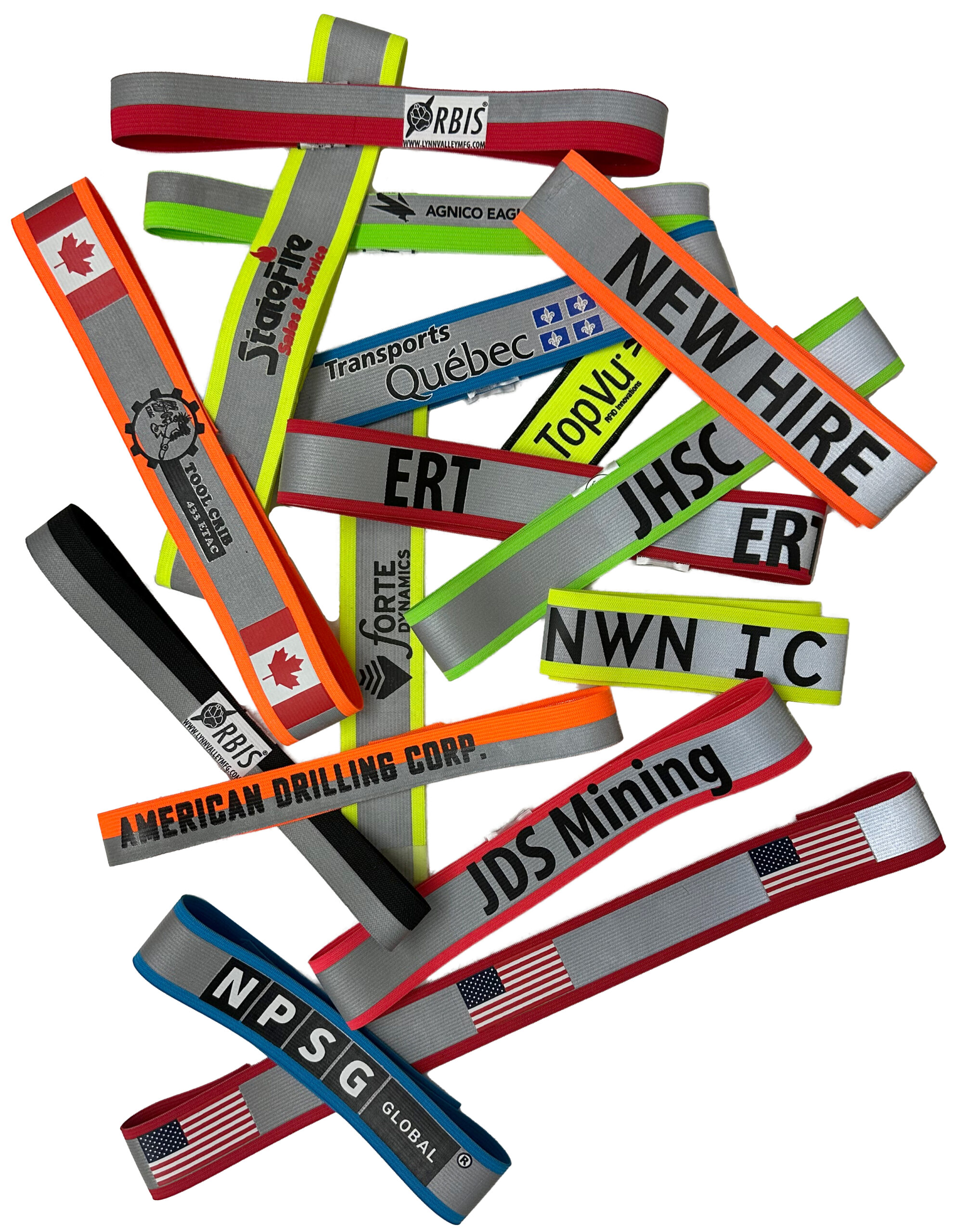 LVM ORBIS reflective helmet bands printed